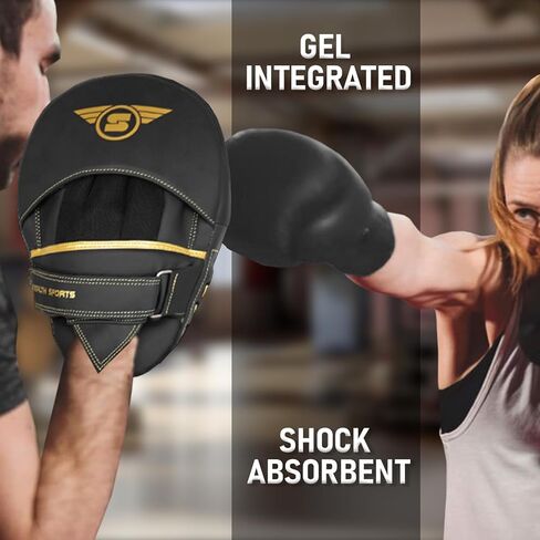 وسادات الملاكمة - وسادات اللكم المنحنية المتينة - قفازات التركيز جيدة التهوية للتدريب - وسادات التركيز لفنون القتال المختلطة كيك بوكسينغ، الملاكمة التايلاندية، الكاراتيه، فنون الدفاع عن النفس، وسادات الضرب والخطاف in Kuwait