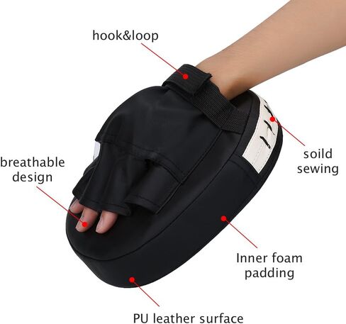 MMA قفازات الملاكمة التركيز لكمة الوسادة بو الجلود اليد الهدف منصات الملاكمة قفازات التدريب التركيز منصات ل MMA فنون الدفاع عن النفس التايكوندو in Kuwait