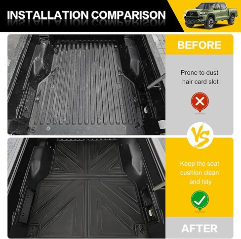 حصيرة سرير الشاحنة لـ 2005-2023 Toyota Tacoma 5Ft سرير قصير TPE مناسب لجميع الأحوال الجوية Tacoma بطانة سرير خلفية لـ 2005-2020 2021 2022 2023 Tacoma Accessories in Kuwait