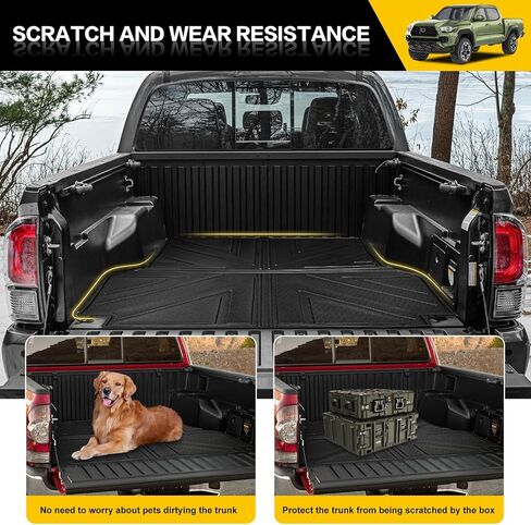 حصيرة سرير الشاحنة لـ 2005-2023 Toyota Tacoma 5Ft سرير قصير TPE مناسب لجميع الأحوال الجوية Tacoma بطانة سرير خلفية لـ 2005-2020 2021 2022 2023 Tacoma Accessories in Kuwait