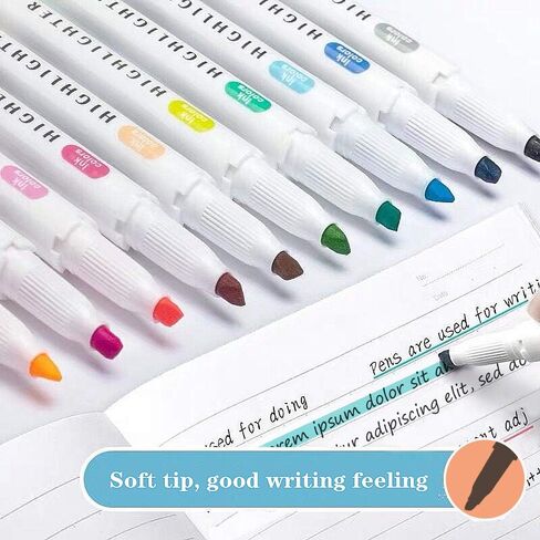 YOOUSOO 25 Pack Pastel Highlighters Assorted Colours, Bible Highlighters Big Pack Marker Pens Set, Chisel Tip Rainbow Highlighters No Bleed Fluorescent Pens for Student Office in Saudi Arabia