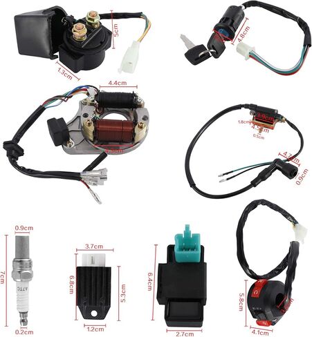 Complete Electrics Wiring Harness Kit, Stator Coil CDI Wiring Loom Kit for 4 Stroke ATV 50cc 70cc 110cc 125cc Pack of 9 in Kuwait