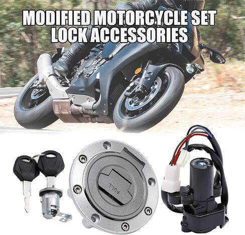 Motorcycle Ignition Switch Fuel Gas Tank Cap Seat Lock with Key Set Fit for Yamaha YZF R1 R6 FZ6 in Saudi Arabia