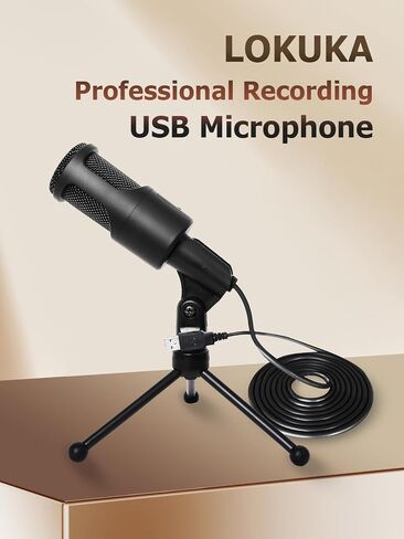 PC USB Microphone, Podcast Condenser Mic with Foldable Tripod Mute Switch for Streaming, Gaming, Podcasting, Recording, Chatting, Twitch, YouTube, on Computer, Laptop, PS4/5 Plug & Play in Saudi Arabia