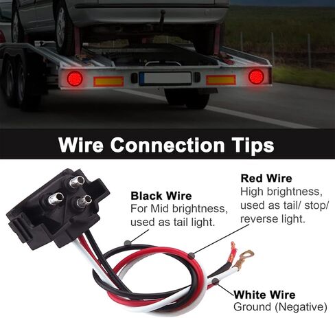 4 قطع 4 بوصة مصابيح LED مستديرة للمقطورة الخلفية باللون الأحمر 24 LED مقاومة للماء 4 بوصة توقف الفرامل بدوره الذيل ماركر أضواء مقطورة محكمة الغلق للشاحنة مقطورة RV قارب Jeep UTE UTV 12V جروميت والمكونات متضمنة in Kuwait