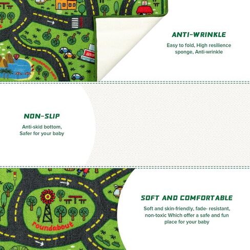 Kids Carpet Playmat Rug Large 6 x 9 Ft Player Car Rug, City Life Traffic Road Map Mat Educational Game Area Rug for Toddler Children Playroom Classroom Bedroom in Saudi Arabia