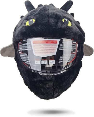 Full Face Motorcycle Helmet Cover Easy to Install Dust Cap Motorcycle Helmet Fun Rides, Cartoon Fluffy Plush Set for Motorcycle Christmas Hats in Saudi Arabia