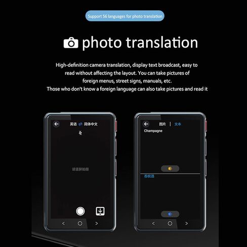 جهاز مترجم لغة فوري ثنائي الاتجاه، مترجم لغة غير متصل بالإنترنت، 2023 مترجم لغة فوري في 135 لغة مختلفة، جهاز ترجمة في الوقت الفعلي مع ترجمة دون اتصال عبر الإنترنت، منفذ in Kuwait