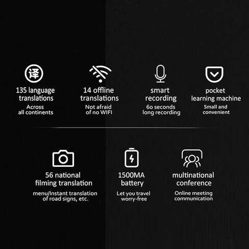 جهاز مترجم لغة فوري ثنائي الاتجاه، مترجم لغة غير متصل بالإنترنت، 2023 مترجم لغة فوري في 135 لغة مختلفة، جهاز ترجمة في الوقت الفعلي مع ترجمة دون اتصال عبر الإنترنت، منفذ in Kuwait