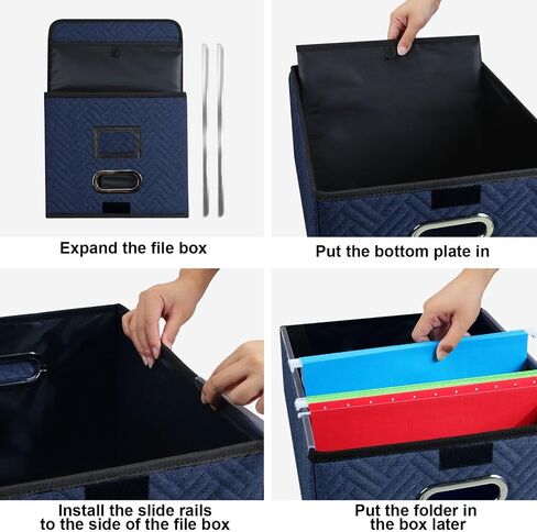File Storage Box, Hanging File Organizer Office Organization and Storage, Decorative Collapsible Folders Storage Home/Office/School Filing System Box for File in Saudi Arabia