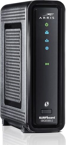 ARRIS Surfboard SBG6580-2 8x4 DOCSIS 3.0 كابل مودم / Wi-Fi N600 (N300 2.4 جيجا هرتز + N300 5 جيجا هرتز) جهاز توجيه ثنائي النطاق - عبوة البيع بالتجزئة باللون الأسود (570763-034-00) in Kuwait