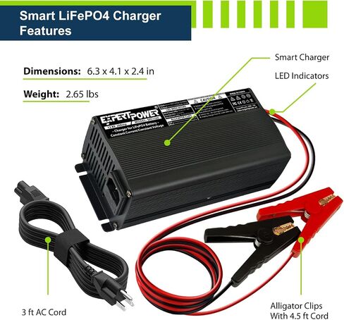 شاحن ذكي ExpertPower 12V 5A لبطاريات الليثيوم LiFePO4 القابلة لإعادة الشحن ذات الدورة العميقة in Kuwait