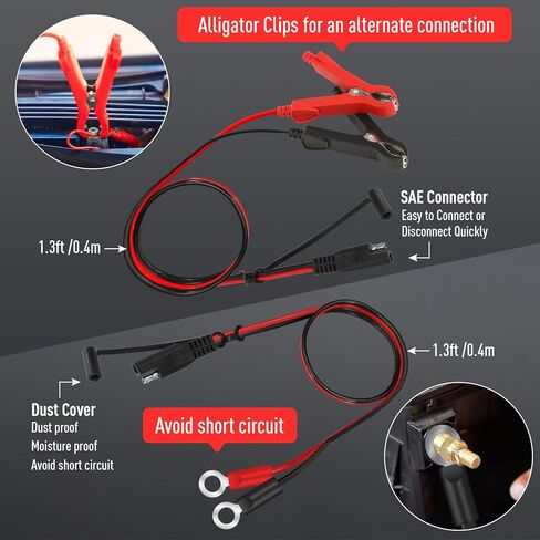 شاحن بطارية Sailnovo 4A، شاحن هزلي ذكي 6 فولت و12 فولت، 10 مراحل 14.6 فولت LiFePO4 جهاز صيانة البطارية التلقائي مع وضع الإمداد لبطاريات حمض الرصاص لجزازة العشب والدراجة النارية in Kuwait