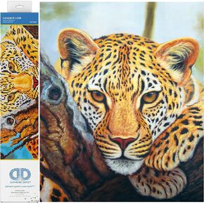Diamond Dotz Leopard Look Kits Diamond Painting kits للبالغين - مجموعات فن الماس أكياس حرفة إبداعية مريحة مع Dotz Gems 14x18
