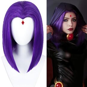 Uniquebe Power Wig Long Straight Anime Orange Pink Cosplay Wigs with Horn Hairpins, Women Girls Heat Synthetic Hair + Wig Cap Cos Prop Accessory for Halloween Costume Party (39 Inch)