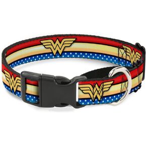 مشبك الكلاب اليطانية Martingale Wonder Woman Stripe Stripe Strip