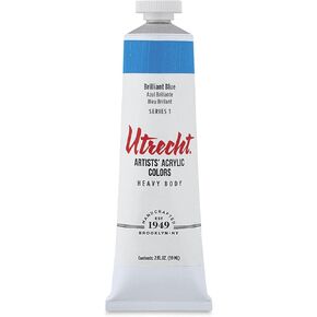 Utrecht Artists' Acrylic Paint - Brilliant Blue, 2 oz tube