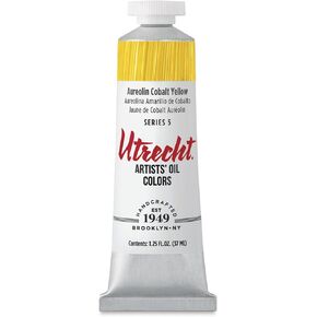 طلاء الزيت لفنانين Utrecht - Aureolin Cobalt Yellow ، 37 مل أنبوب