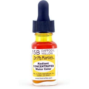 Dr. Ph. Martin's Radiant Concentrated Water Color, 0.5 oz, Daffodil Yellow (15B),RADI05OZS15B, 0.49 Fl Oz (Pack of 1)