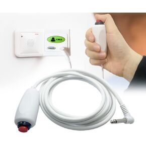 Replacement Nurse Call Cord, Red Button Momentary Call Cable for Nurse Station, 1/4" Phone Plug, 10ft