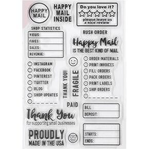 Happy Mail Inside Thank You Background Clear Stamps for Card Making Decoration and DIY Scrapbooking 3022421