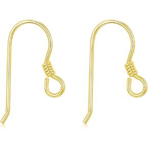 14K Real Gold Earring Hooks for Jewelry Making Fish Hooks 14K Yellow Gold Earring Findings for Earrings Jewelry Making(Style 6)