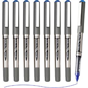 Eyeye Blue Pens Needle Tip 12 Pack Rollerball Pen 0.7mm نقطة متوسطة الجافة ، أقلام الحبر السائل.