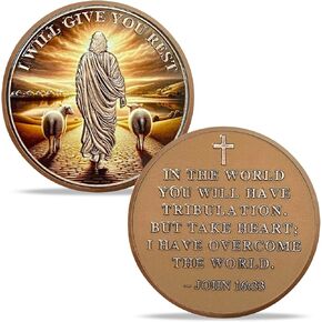The Good Shepherd Rare Prayer Coin - Psalm 46:1 - Christian Empowerment Token - Art Pocket Bible Verses - Thoughtful Religious Gifts for Men and Women