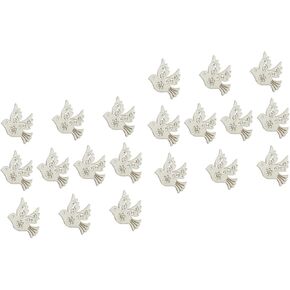 40pcs شرائح الحمام الخشبي للطيور على شكل حرس DIY الملحقات الزخرفية الحلي الخشبية لزخارف السكر في المنزل والمشاريع الإبداعية