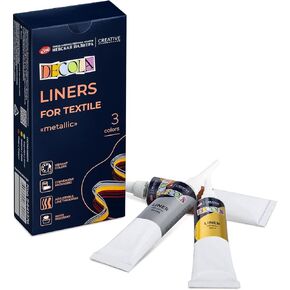 مجموعة Outliner Metallic Metallic - 3 أنابيب (19 مل لكل) | طلاء النسيج عالي الصب
