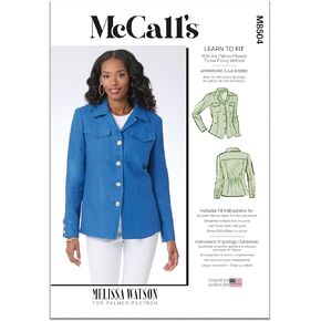 McCall's M8504Y5 سهلة التمييز حزمة خياطة سترة ، رمز التصميم M8504 ، الأحجام 18-20-22-24-26