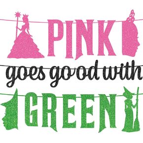 Witch Party Decorations Wiked Banner Pink Goes Good with Green Themed Birthday Party Supplies Glitter Cute Decorations Need DIY Banner for Girls