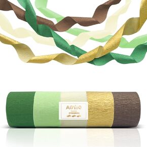 Sage Green Birthday Party Decorations 5 Rolls Crepe Paper Streamers لحضور حفل زفاف ، زفاف/استحمام الطفل ، عيد ميلاد ، زينة حفلة التعاقد