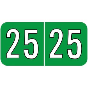 500pcs 2025 ملصقات لمنظمة مخطط مجلدات ملف الرسم البياني ، 25 ملصقات Tab Lable رقم السنة تسميات ملفات لاصقة للملفات المنزلية Office Decors (Black)