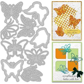 INFUNLY 9Pcs 3D Butterfly Cutting Dies for Card Making Butterflies Hollow Metal Die Cuts Butterfly Frame Cutting Die Butterfly Embossing Stencils Template for DIY Scrapbooking Photo Album Decor