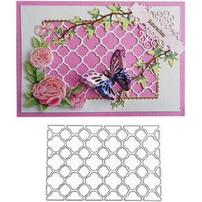 hinana Flower Frame Metal Die Cuts, Rectangle Hollow Flower Grid Frame Background Cutting Dies Cut Stencils for DIY Scrapbooking Photo Decorative Embossing Paper Dies for Scrapbooking Card Making