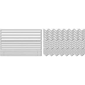 2Pcs Rectangular Strips Cutting Die Wavy Frame Background Die Cuts Slimline Embossing Stencils for Paper Card Making DIY Scrapbooking Album Craft Decor