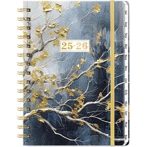 2025-2026 Academic Planner - July 2025 - June 2026, Weekly & Monthly Planner 2025-2026, 6.4" x 8.5", Durable Metal Rings, Elastic Closure, 12 Monthly Tabs, Back Pocket – Perfect for School, College, or Work