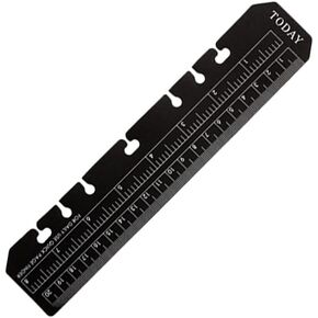 2Pcs Black/Clear Plastic Page Marker Pouch Pagefinder Measuring Ruler for/Size 6-Hole Binder Notebook for Students, A5