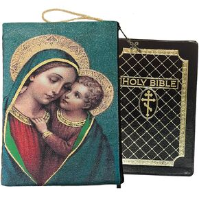 Weedzo Madonna and Child Book Bible Tapestry Case Purse 11 1/4 Inch ، تذكار