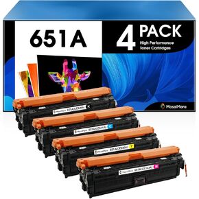 خراطيش الحبر المتوافقة مع Masaimara استبدال HP 651A CE340A CE341A CE343A CE342A لـ HP Enterprise 700 MFP M775 M775DN M775F M775Z M775Z+ Printer (Black Cyan Magenta Yellow ، 4-pack)