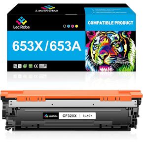Leciroba 653x 652a استبدال عالي العائد الأسود لـ HP 653A 653x CF320X 652A CF320A TONER CARTRIDGE FOR HP COLOR LASERJET ENTERPRISE MFP M680 M680DN M680F Flow MFP M680Z (1-pack)
