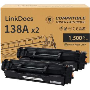 138A خراطيش الحبر متوافقة مع HP 138A W1380A 138X W1380X TONER CARTRIDGE لـ HP LASERJET PRO MFP 3101FDN MFP 3101FDW 3001DN 3001DW PRINTERS (Black ، 2 Pack)