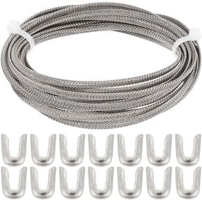 Gorgecraft 197 بوصة × 4 ملم معادن حلزونية مكافأة مسطحة من الصلب المشد مع 20pcs نصائح العظم الفولاذ المقاوم للصدأ حلزوني الأسلاك الحلزونية تغطي الإقامات البنية