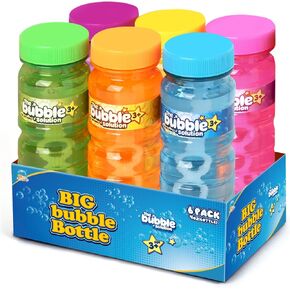 Springflower 24 Pcs Bubble Bottles with Wand,Bubbles Party Favors for Kids,Summer Toys, Blow Bubbles Solution Novelty Toy, Party Favors, Birthday Party Supplies, Outdoor & Indoor Activity,4oz,6 Colors