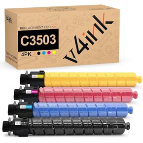 V4ink C3503 C3504 استبدال خرطوشة الحبر لـ RICOH 841813 841816 841815 841814 لـ RICOH LANIER MP C3003 C3503 C3004 C3504 INK PRINTER ، 4-PACK