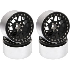 4Pcs Vgoohobby Aluminum 2.2" RC Beadlock Wheels Rims 35mm Compatible with 1/10 RC Axial Wraith RR10 YETI SCX10 D90 Traxxas TRX4 CC01 Crawler Car (Red)