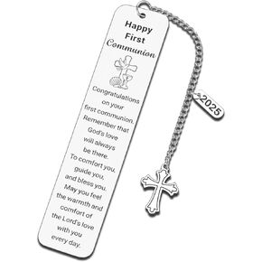 First Communion Gifts for Girls Boys Catholic 1st Holy Communion Bookmark, Baptism Bookmarks Easter Basket Stuffers for Teens Adults Religious Bookmark, 1st Communion Gifts for Girls Boys