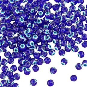 6 ملم حوالي 250pcs الزرقاء الزجاجية الزجاجية الزجاجية الزرق