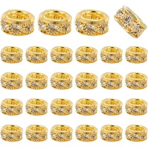 UXCELL 40 PCS 8MM HOLE HOLE RHINESTONE حبات ، حبة الفواصل الأوروبية ، حبات السحر الرخو